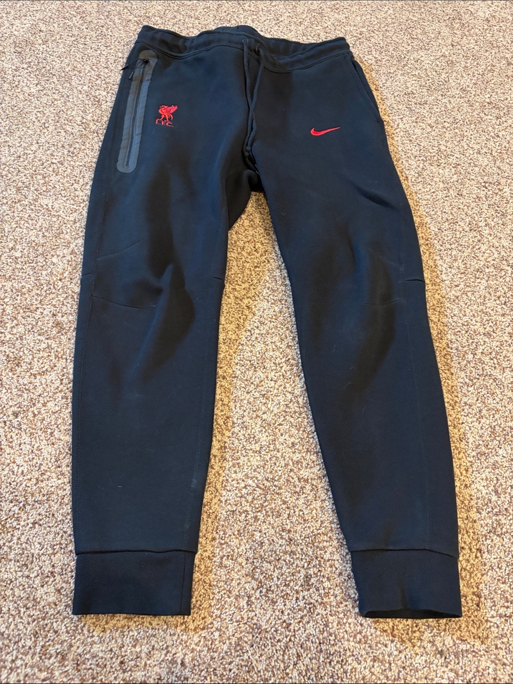 Nike tech fleece Black Jogger Pants with Red Logos